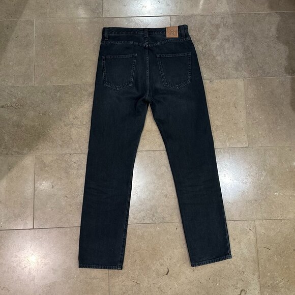 TOTEME Faded Cotton Regular-Fit Straight-Leg Denim Jeans (Vintage Black) - Picture 10 of 16